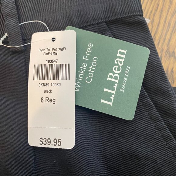 (2) L.L. Bean Original Fit Khaki and black 8 reg pants women's NWT wrinkle free - Picture 4 of 9